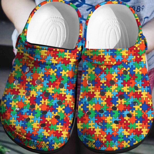 Mini Puzzle Crocs Clog Shoes   Autism Awareness Shoes Crocbland Clog Birthday Gifts For Boy Girl